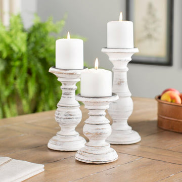 Southmo 3 Piece Wood Tabletop Candlestick Set